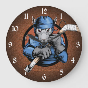 Hockey Rat Large Clock Große Wanduhr
