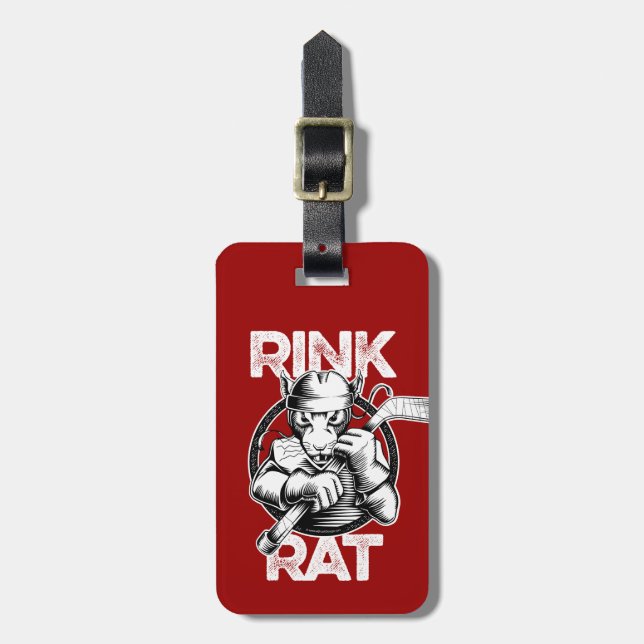 Hockey Rat Luggage Tag Gepäckanhänger (Vorderseite vertikal)