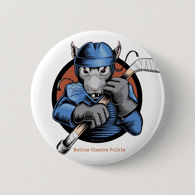 Hockey-Ratte Button (Vorderseite)