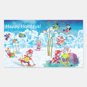 Hockey Rechteckiger Aufkleber