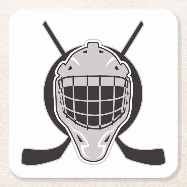 Hockey Rechteckiger Pappuntersetzer (Vorderseite)