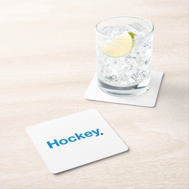Hockey Rechteckiger Pappuntersetzer (Vor Ort)
