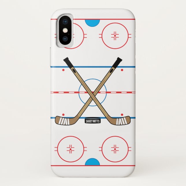 Hockey Rink Center Ice Hockey Sticks Hockey Player Case-Mate iPhone Hülle (Rückseite)
