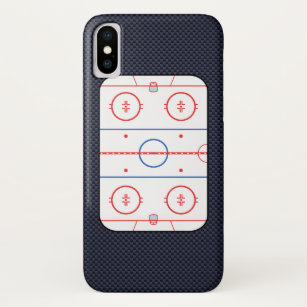 Hockey-Rink-Diagramm auf Blue Carbon Fibre-Stil Case-Mate iPhone Hülle