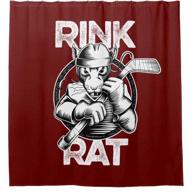 Hockey Rink Rat Duschvorhang (Vorderseite)
