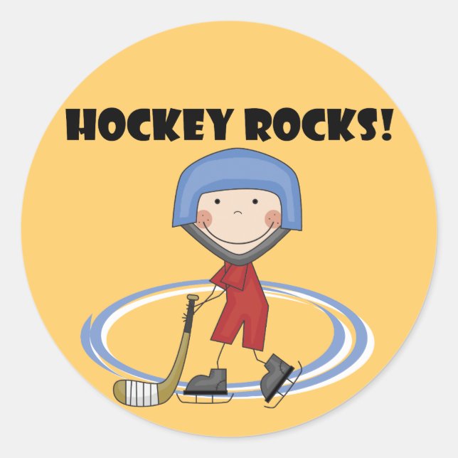 Hockey Rocks T - Shirt und Geschenke Runder Aufkleber (Vorderseite)