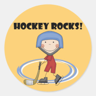 Hockey Rocks T - Shirt und Geschenke Runder Aufkleber