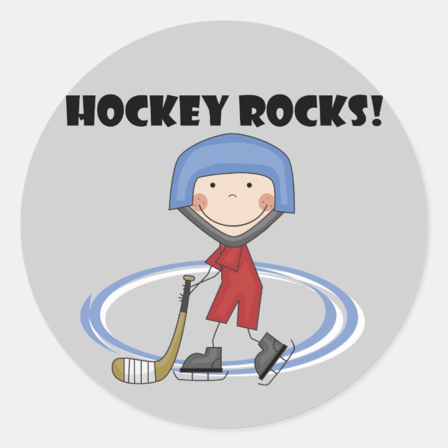 Hockey Rocks T - Shirt und Geschenke Runder Aufkleber (Vorderseite)