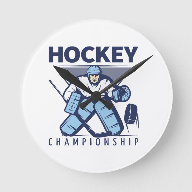 Hockey Runde Wanduhr (Vorderseite)