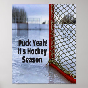 Hockey Saison Eiszeit Spaß Puck Poster
