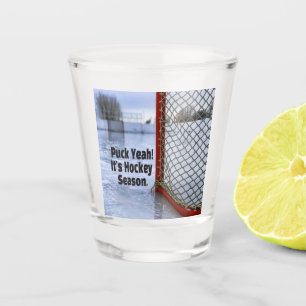 Hockey Saison Eiszeit Spaß Puck Schnapsglas