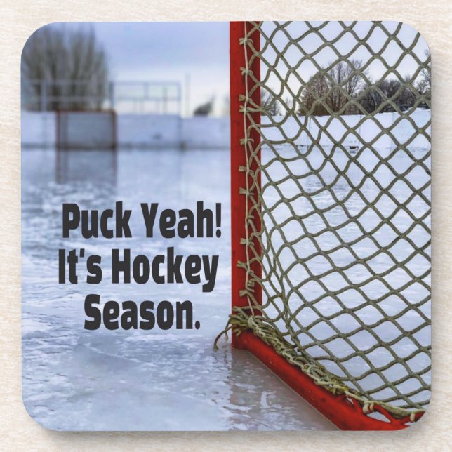 Hockey Saison Ice Cold Funny Spaß Puck Getränkeuntersetzer (Vorderseite)