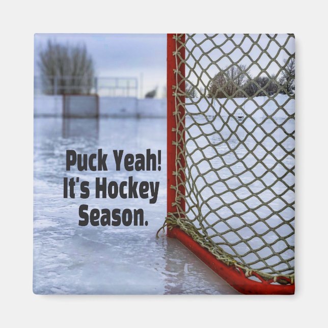 Hockey Saison Ice Cold Funny Spaß Puck Magnet (Vorne)