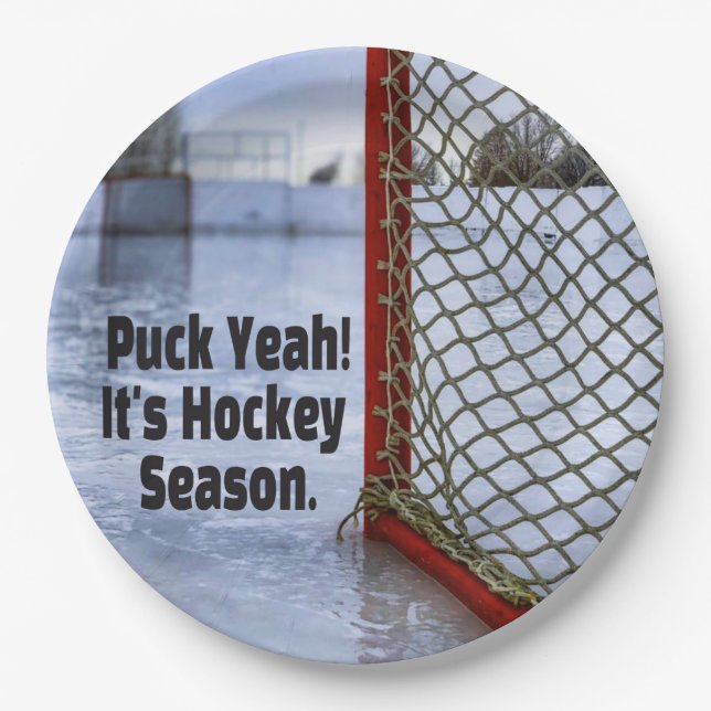 Hockey Saison Ice Cold Funny Spaß Puck Pappteller (Vorderseite)