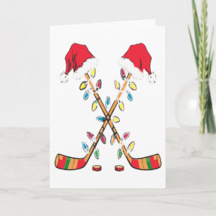 Hockey-Santa-Hut Weihnachtsbeleuchtung Lustiger Sp Karte