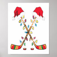 Hockey-Santa-Hut-Weihnachtslichter Lustiger Sport-