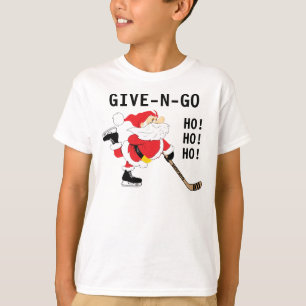 Hockey Santa Skaten Christmas Give N N Go T-Shirt