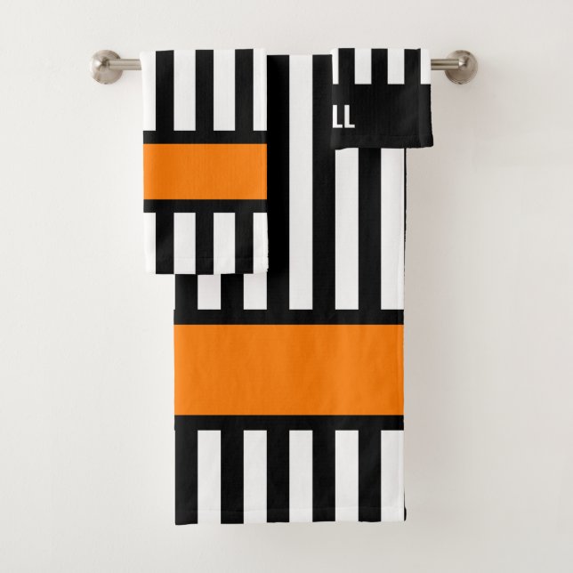 Hockey-Schiedsrichter Stripe Personalisiert Bath H Badhandtuch Set (Insitu)