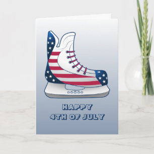 Hockey-Schlittschuhe und Sterne Karte