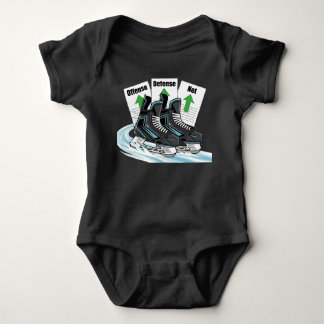 Hockey-Schlittschuhläufer mit Statistikkarten - Ba Baby Strampler