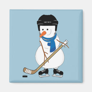 Hockey-Schneemann-Weihnachtsmagnet Magnet