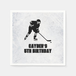 Hockey Schwarz und Weiß Geburtstag Serviette