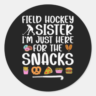 Hockey-Schwester Lustiger Hockey-Spieler Schwester Runder Aufkleber