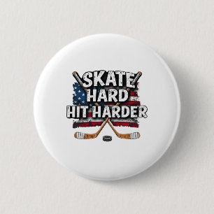 Hockey-Shirt Hockey-Junge Geschenke Sachen Eishock Button