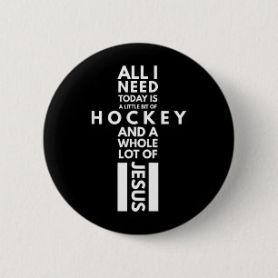 Hockey-Shirt - Hockey und jede Menge Jesus Button
