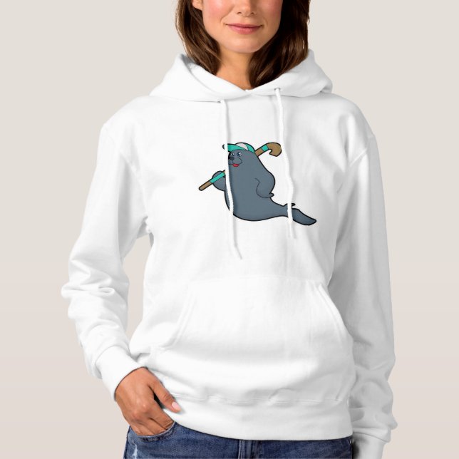 Hockey-Siegel mit Hockeystick Hoodie (Vorderseite)