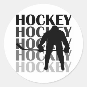 Hockey-Silhouette T - Shirt und Geschenke Runder Aufkleber