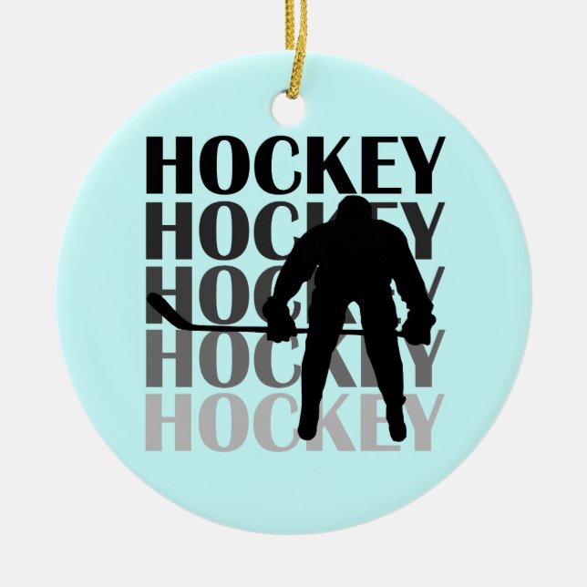 Hockey-Silhouette-T - Shirts und Geschenke Keramik Ornament (Vorne)