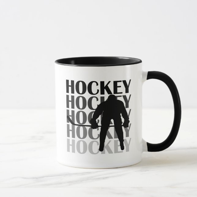 Hockey-Silhouette-T - Shirts und Geschenke Tasse (Rechts)