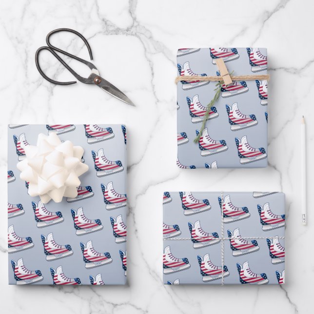 Hockey Skate 4. Juli Geschenkpapier Set (Vorderseite)