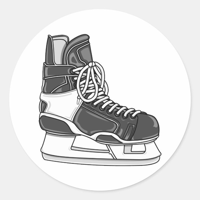 Hockey-Skate Runder Aufkleber (Vorderseite)