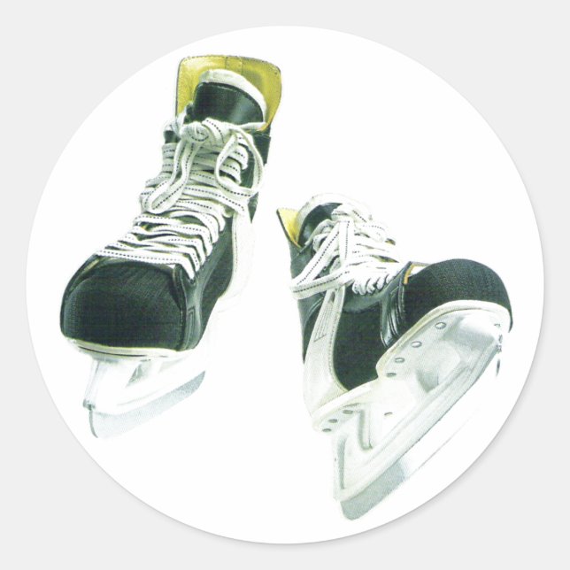Hockey-Skate Runder Aufkleber (Vorderseite)