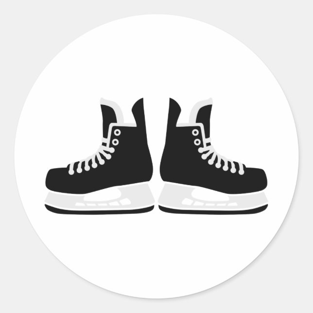 Hockey-Skate Runder Aufkleber (Vorderseite)
