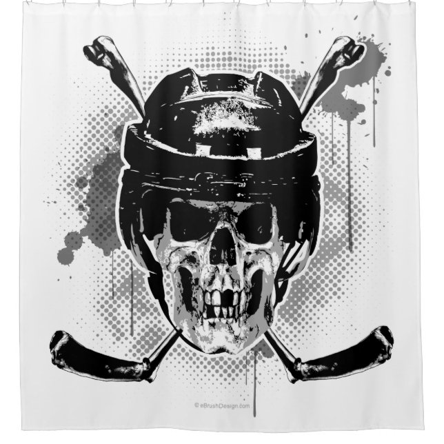 Hockey Skull Duschvorhang (Vorderseite)