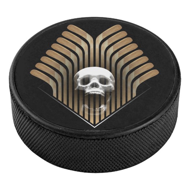 Hockey Skull & Sticks Eishockey Puck (3/4)