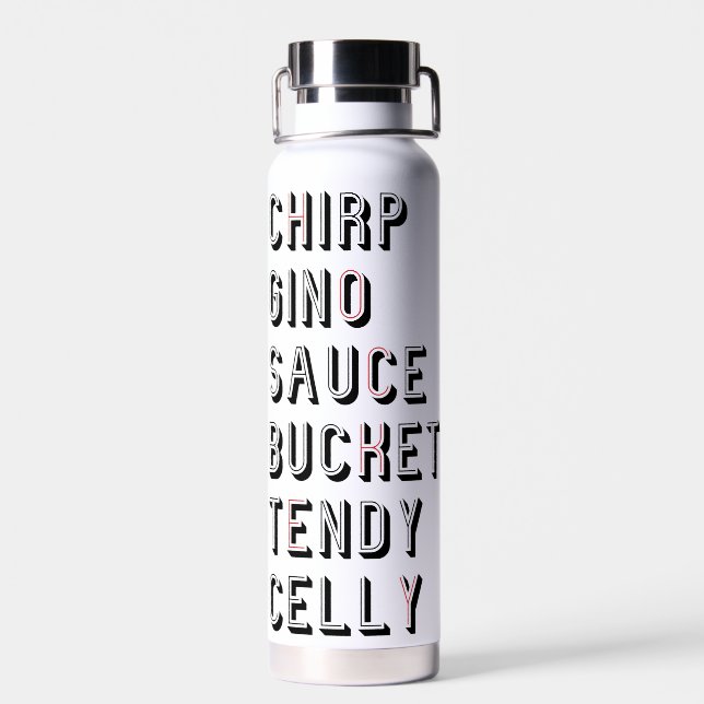 Hockey Slang - Chirp Gino Sauce Bucket Tendy Celly Trinkflasche (Rückseite)