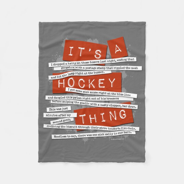 Hockey Slang Fleece Blanket (Vorderseite)
