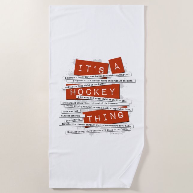 Hockey Slang Strandtuch (Vorderseite)