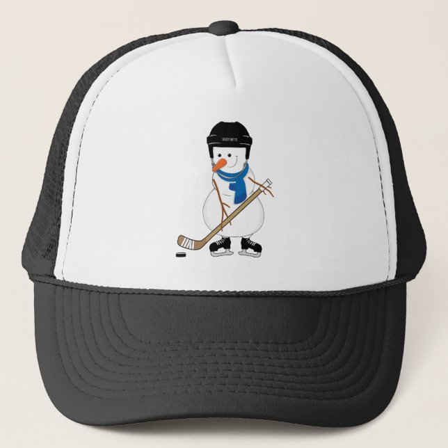 Hockey Snowman Truckerkappe (Vorderseite)