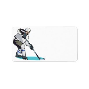 Hockey-Spieler Adressaufkleber