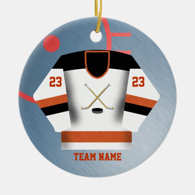Hockey-Spieler-Jersey-Verzierung Keramik Ornament (Vorne)