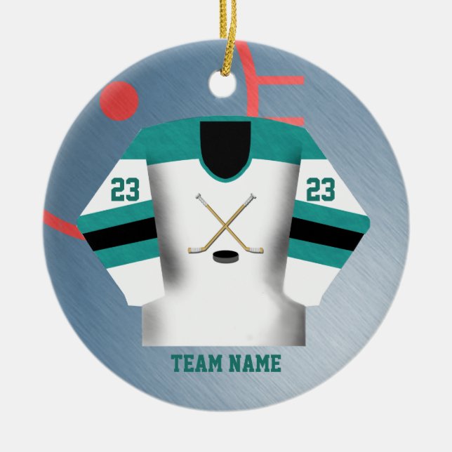 Hockey-Spieler-Jersey-Verzierung Keramikornament (Vorne)