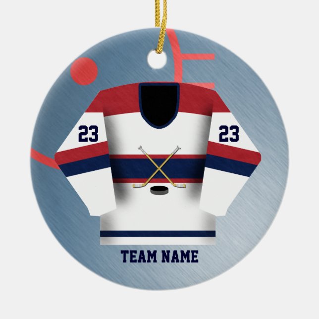 Hockey-Spieler-Jersey-Verzierung Keramikornament (Vorne)