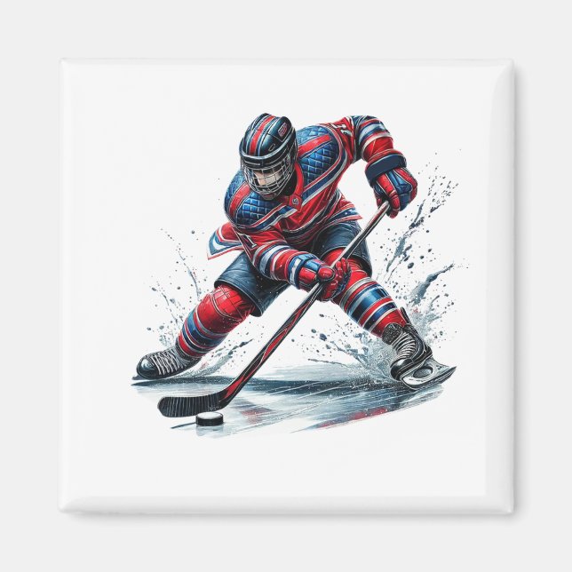 Hockey-Spieler-Magnet Magnet (Vorne)