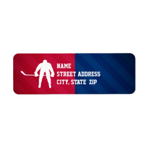 Hockey-Spieler; Rot, Weiß und Blau