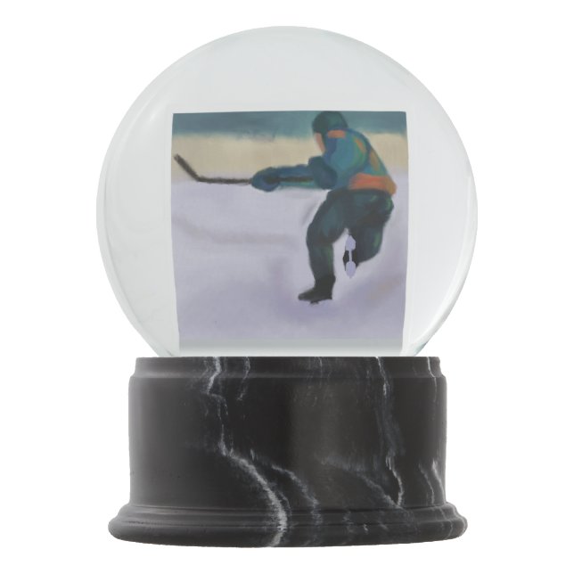 Hockey-Spieler Schneekugel (Vorderseite)
